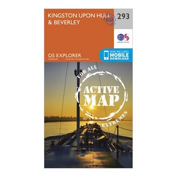 Orange Ordnance Survey Explorer Active 293 Kingston upon Hill & Beverley Map With Digital Version