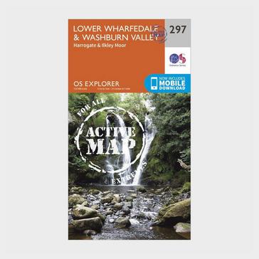 Orange Ordnance Survey Explorer Active 297 Lower Wharfedale & Washburn Valley Map With Digital Version