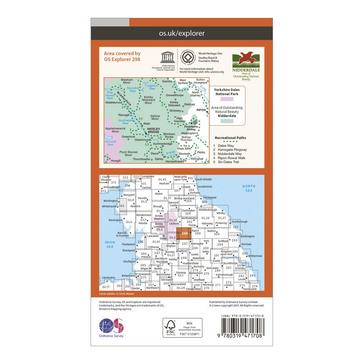 Orange Ordnance Survey Explorer Active 298 Nidderdale Map With Digital Version