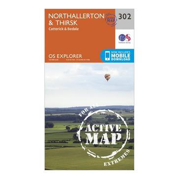 Orange Ordnance Survey Explorer Active 302 Northallerton & Thirsk Map With Digital Version