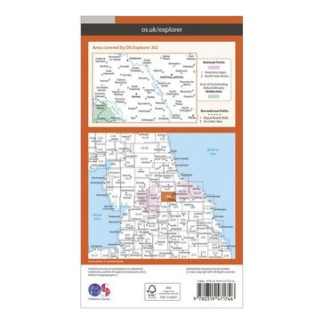 Orange Ordnance Survey Explorer Active 302 Northallerton & Thirsk Map With Digital Version