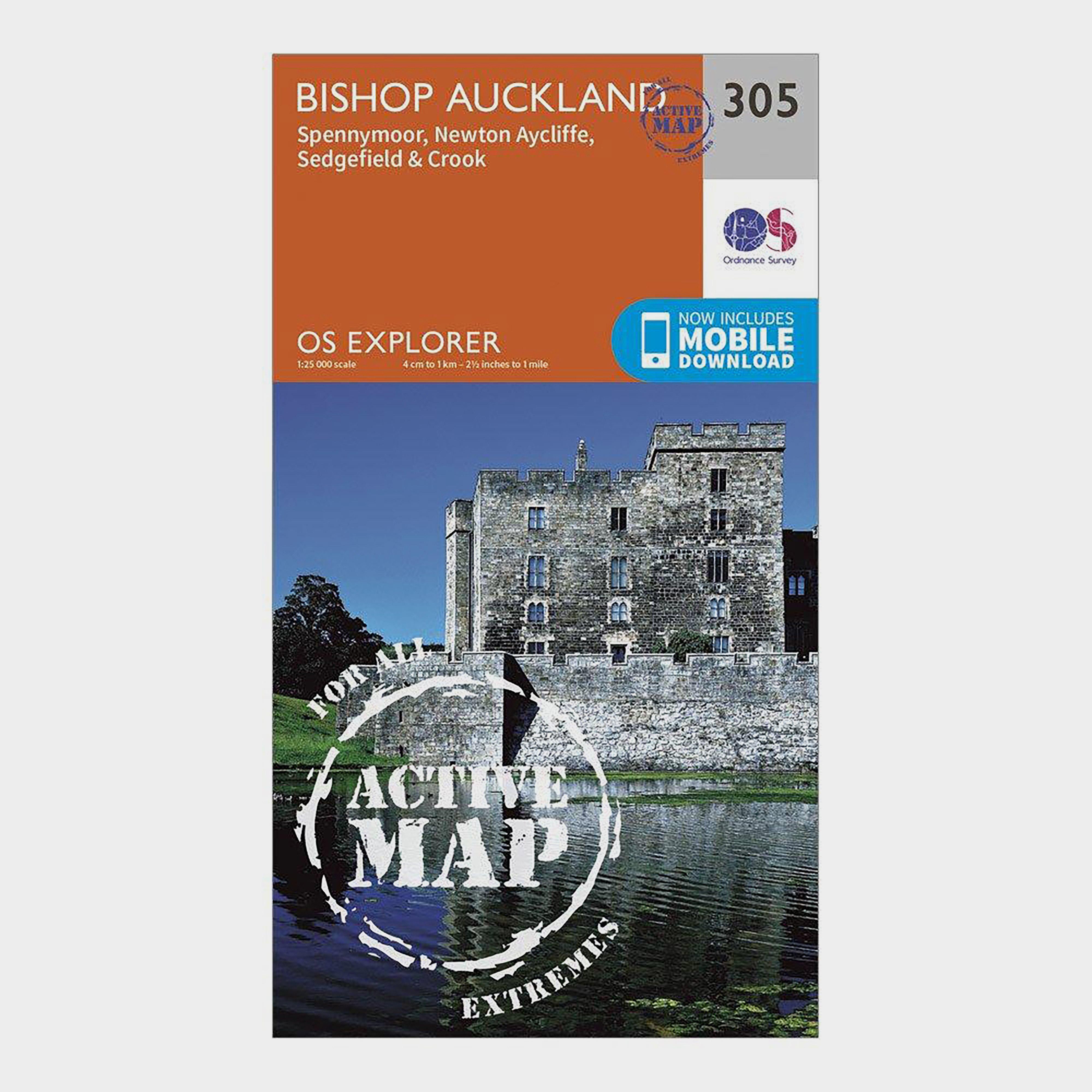Image of Ordnance Survey Explorer Active 305 Bishop Auckland Map With Digital Version - Orange, Orange