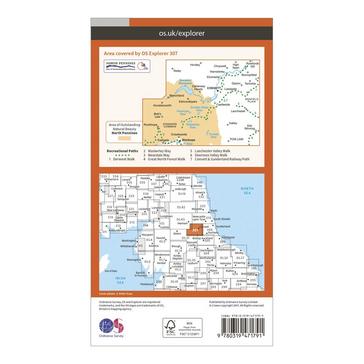 N/A Ordnance Survey Explorer Active 307 Consett & Derwent Reservoir Map With Digital Version