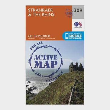 Orange Ordnance Survey Explorer Active 309 Stranraer & The Rhins Map With Digital Version