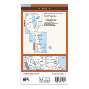 Orange Ordnance Survey Explorer Active 309 Stranraer & The Rhins Map With Digital Version