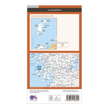 Orange Ordnance Survey Explorer 354 Colonsay & Oronsay Map With Digital Version