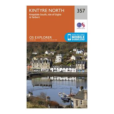 Orange Ordnance Survey Explorer 357 Kintyre North Map With Digital Version