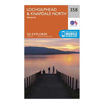 Orange Ordnance Survey Explorer 358 Lochgilphead & Knapdale North Map With Digital Version