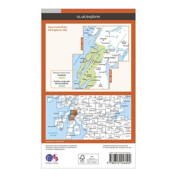 N/A Ordnance Survey Explorer 358 Lochgilphead & Knapdale North Map With Digital Version