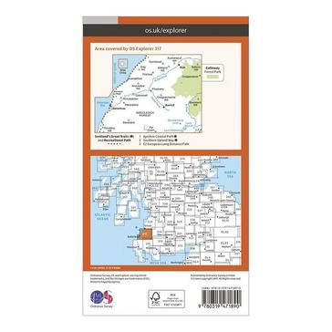 Orange Ordnance Survey Explorer Active 317 Ballantrae, Barr & Barrhill Map With Digital Version
