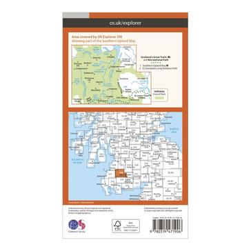 Orange Ordnance Survey Explorer Active 318 Galloway Forest Park North Map With Digital Version