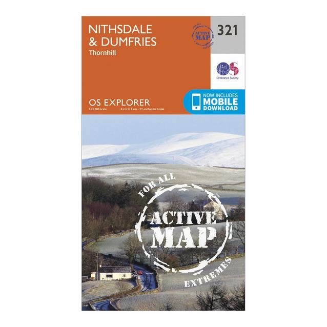 Clear Ordnance Survey Explorer Active 321 Nithsdale & Dumfries Map With Digital Version image 1