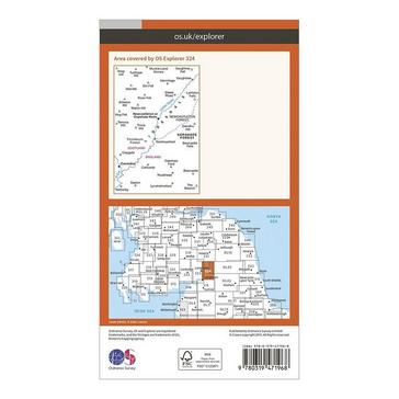 Orange Ordnance Survey Explorer Active 324 Liddersdale & Kershope Forest Map With Digital Version