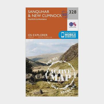 Orange Ordnance Survey Explorer Active 328 Sanquhar & New Cumnock Map With Digital Version