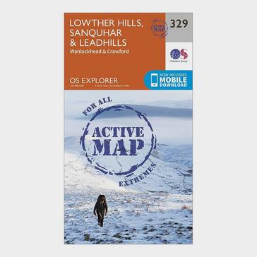 Orange Ordnance Survey Explorer Active 329 Lowther Hills, Sanquhar & Leadhills Map With Digital Version