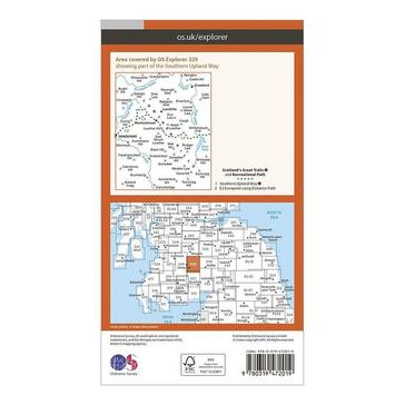 Orange Ordnance Survey Explorer Active 329 Lowther Hills, Sanquhar & Leadhills Map With Digital Version