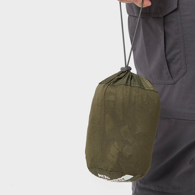 Packable jacket outlet with bag