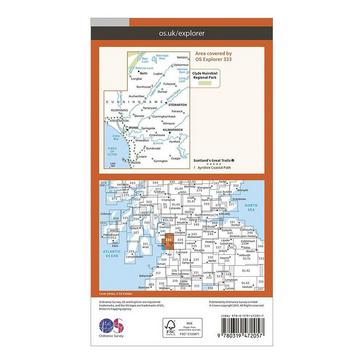 Orange Ordnance Survey Explorer Active 333 Kilmarnock & Irvine Map With Digital Version