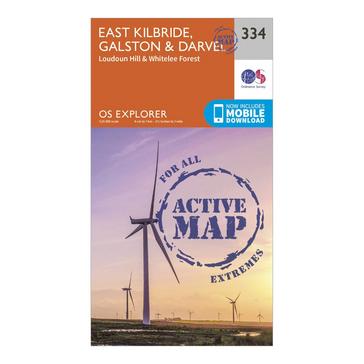 Orange Ordnance Survey Explorer Active 334 East Kilbride, Galston & Darvel Map With Digital Version