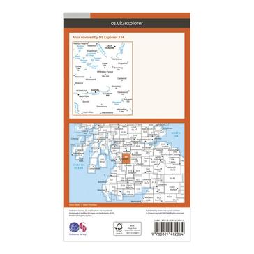 Orange Ordnance Survey Explorer Active 334 East Kilbride, Galston & Darvel Map With Digital Version