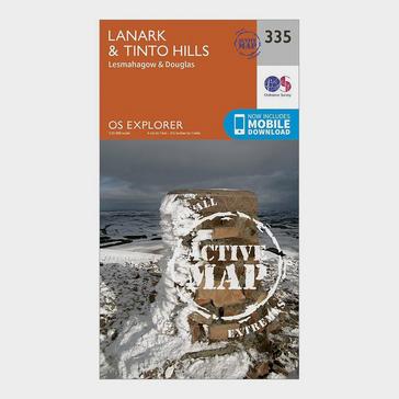 Orange Ordnance Survey Explorer Active 335 Lanark & Tinto Hills Map With Digital Version
