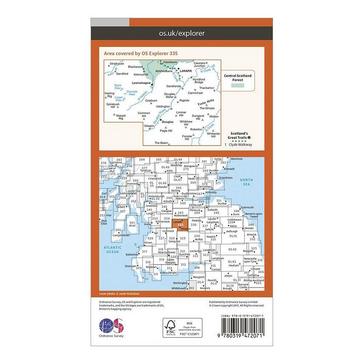 N/A Ordnance Survey Explorer Active 335 Lanark & Tinto Hills Map With Digital Version