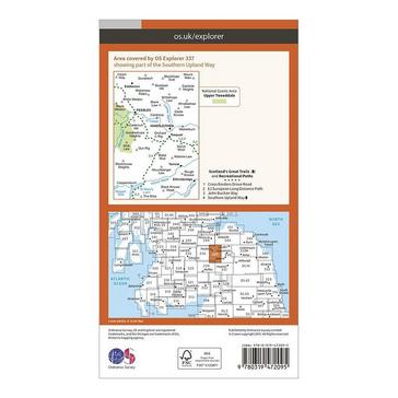 Orange Ordnance Survey Explorer Active 337 Peebles & Interleithen Map With Digital Version