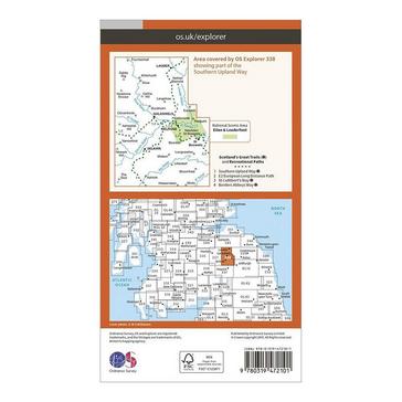 Orange Ordnance Survey Explorer Active 338 Galashiels, Selkirk & Melrose Map With Digital Version