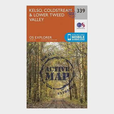 Orange Ordnance Survey Explorer Active 339 Kelso, Coldstream & Lower Tweed Valley Map With Digital Version