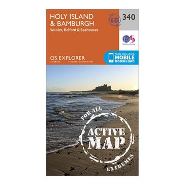 N/A Ordnance Survey Explorer Active 340 Holy Island & Bamburgh Map With Digital Version