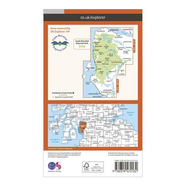 Orange Ordnance Survey Explorer Active 341 Greenoch, Largs & Millport Map With Digital Version