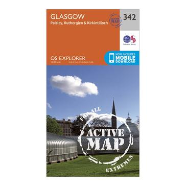 Orange Ordnance Survey Explorer Active 342 Glasgow Map With Digital Version