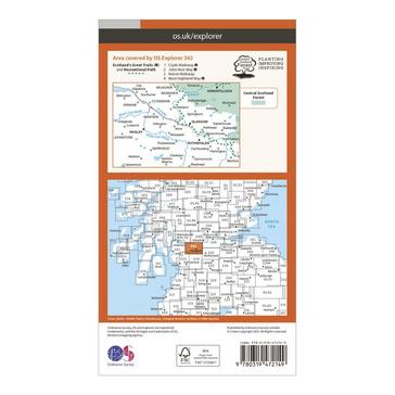 N/A Ordnance Survey Explorer Active 342 Glasgow Map With Digital Version