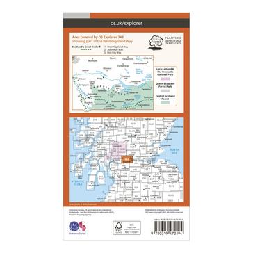Orange Ordnance Survey Explorer Active 348 Campsie Fells Map With Digital Version