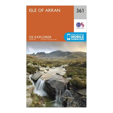 Orange Ordnance Survey Explorer 361 Isle of Arran Map With Digital Version