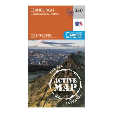Orange Ordnance Survey Explorer Active 350 Edinburgh Map With Digital Version