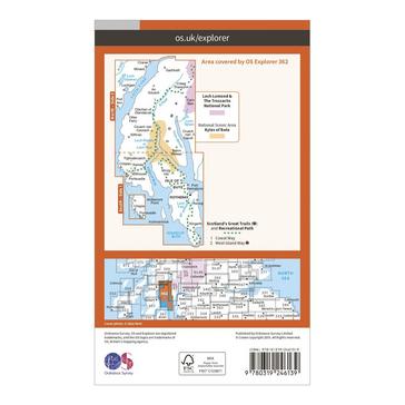 Orange Ordnance Survey Explorer 362 Cowal West & Isle of Bute Map With Digital Version