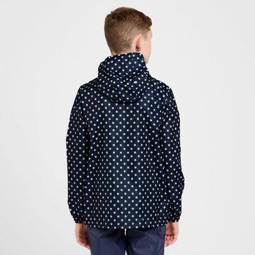 Navy Peter Storm Kids Packable Waterproof Jacket Navy/White Polka Dot