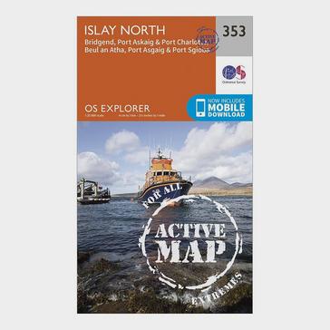 Orange Ordnance Survey Explorer Active 353 Islay North Map With Digital Version