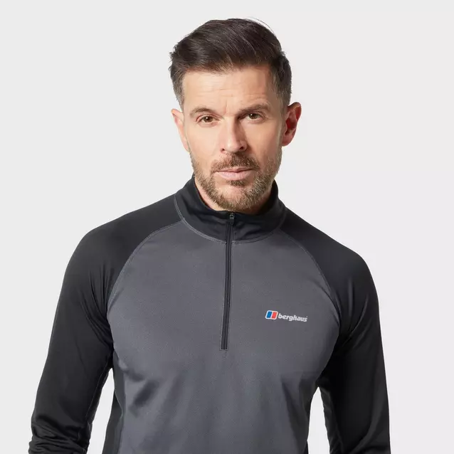 Berghaus men's tech tee store long sleeve zip 2.0