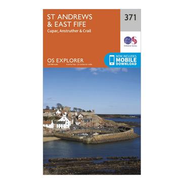 Orange Ordnance Survey Explorer 371 St Andrews & East Fife Map With Digital Version