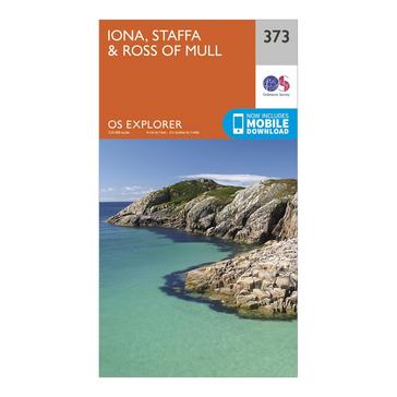 Orange Ordnance Survey Explorer 373 Iona, Staffa & Ross of Mull Map With Digital Version