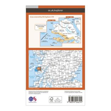 Orange Ordnance Survey Explorer 374 Isle of Mull North & Tobermory Map With Digital Version