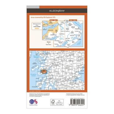 Orange Ordnance Survey Explorer 375 Isle of Mull East Map With Digital Version