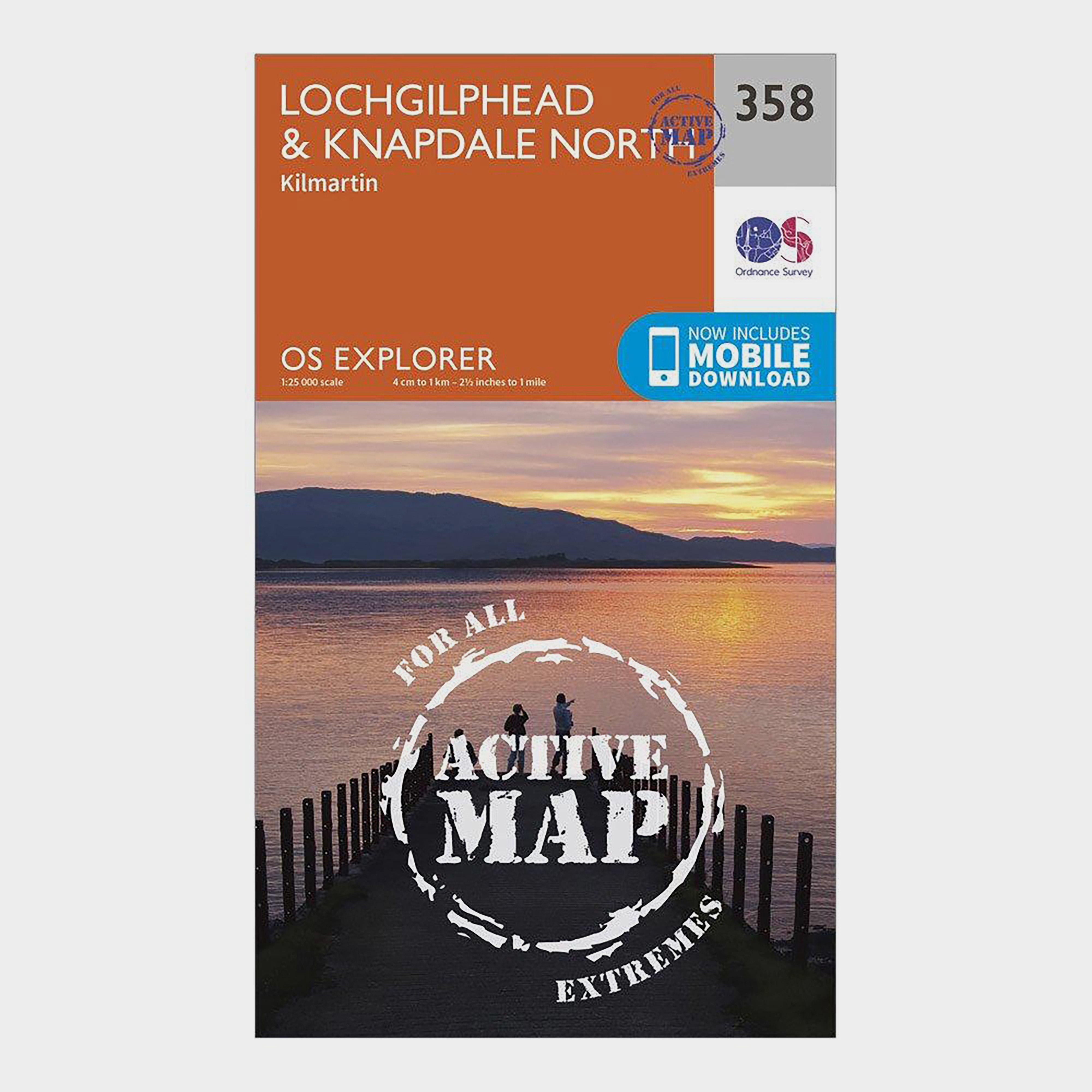 Image of Ordnance Survey Explorer Active 358 Lochgilphead & Knapdale North Map With Digital Version - Orange, Orange