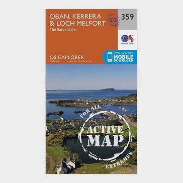 Orange Ordnance Survey Explorer Active 359 Oban, Kerrera & Loch Melfort Map With Digital Version