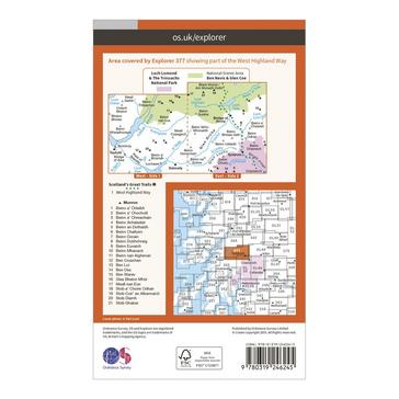 Orange Ordnance Survey Explorer 377 Loch Etive & Glen Orchy Map With Digital Version