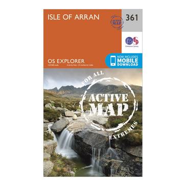 N/A Ordnance Survey Explorer Active 361 Isle of Arran Map With Digital Version