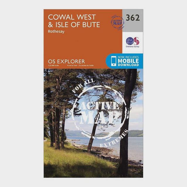 Orange Ordnance Survey Explorer Active 362 Cowal West & Isle of Bute Map With Digital Version image 1