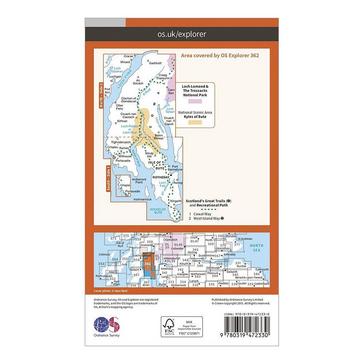 Orange Ordnance Survey Explorer Active 362 Cowal West & Isle of Bute Map With Digital Version